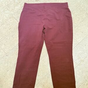 Susan Graver lot of 2 Deep Burgundy khaki weekend pants Chinos